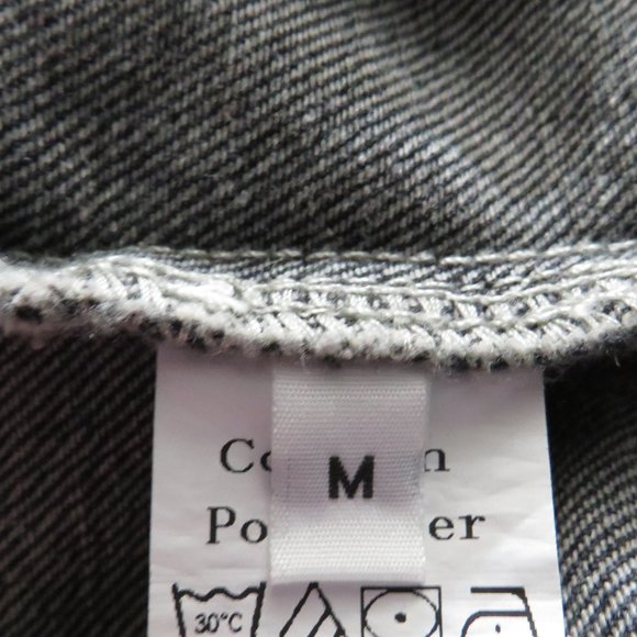 Men's Detachable Hood Layered Look Gray Denim Jean Jacket Size Medium - Picture 6 of 12